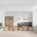vidaXL Skladacia psia brána so stojanmi 6 pcs Staré drevo 602 cm
