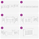 vidaXL Skladacia psia brána so stojanmi 6 pcs Staré drevo 602 cm – Obrázok 8
