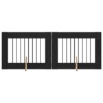 vidaXL Skladacia psia brána so stojanmi 2 pcs Čierny dub 160,5 cm – Obrázok 9