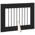 vidaXL Skladacia psia brána so stojanmi 2 pcs Čierny dub 160,5 cm – Obrázok 3