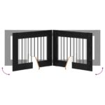 vidaXL Skladacia psia brána so stojanmi 2 pcs Čierny dub 160,5 cm – Obrázok 6