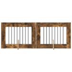 vidaXL Skladacia psia brána so stojanmi 2 pcs Dymový dub 160,5 cm – Obrázok 2