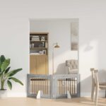vidaXL Skladacia psia brána so stojanmi 2 pcs Sivá sonoma 160,5 cm