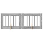 vidaXL Skladacia psia brána so stojanmi 2 pcs Sivá sonoma 160,5 cm – Obrázok 2