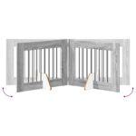 vidaXL Skladacia psia brána so stojanmi 2 pcs Sivá sonoma 160,5 cm – Obrázok 6