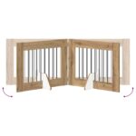 vidaXL Skladacia psia brána so stojanmi 2 pcs Dub artisan 160,5 cm – Obrázok 6