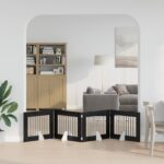 vidaXL Skladacia psia brána so stojanmi 4 pcs Čierny dub 321 cm
