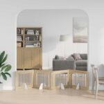 vidaXL Skladacia psia brána so stojanmi 4 pcs Dub sonoma 321 cm