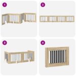 vidaXL Skladacia psia brána so stojanmi 4 pcs Dub sonoma 321 cm – Obrázok 7