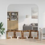 vidaXL Skladacia psia brána so stojanmi 4 pcs Dymový dub 321 cm