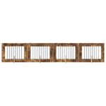 vidaXL Skladacia psia brána so stojanmi 4 pcs Dymový dub 321 cm – Obrázok 2