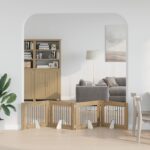 vidaXL Skladacia psia brána so stojanmi 4 pcs Remeselný Dub 321 cm