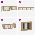vidaXL Skladacia psia brána so stojanmi 4 pcs Remeselný Dub 321 cm – Obrázok 7