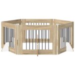 vidaXL Skladacia psia brána so stojanmi 6 pcs Dub sonoma 482 cm – Obrázok 2
