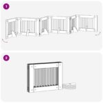 vidaXL Skladacia psia brána so stojanmi 6 pcs Dymový dub 482 cm – Obrázok 6