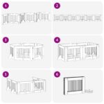 vidaXL Skladacia psia brána so stojanmi 6 pcs Dymový dub 482 cm – Obrázok 7