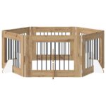 vidaXL Skladacia psia brána so stojanmi 6 pcs Dub artisan 482 cm – Obrázok 2