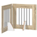 vidaXL Skladacia psia brána so stojanmi 2 pcs Dub sonoma 120,5 cm – Obrázok 2