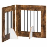 vidaXL Skladacia psia brána so stojanmi 2 pcs Dymový dub 120,5 cm – Obrázok 2
