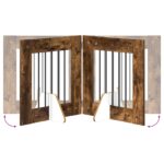 vidaXL Skladacia psia brána so stojanmi 2 pcs Dymový dub 120,5 cm – Obrázok 6