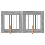 vidaXL Skladacia psia brána so stojanmi 2 pcs Sivá sonoma 120,5 cm – Obrázok 2
