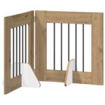 vidaXL Skladacia psia brána so stojanmi 2 pcs Dub artisan 120,5 cm – Obrázok 2
