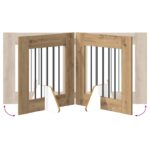 vidaXL Skladacia psia brána so stojanmi 2 pcs Dub artisan 120,5 cm – Obrázok 6
