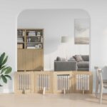 vidaXL Skladacia psia brána so stojanmi 4 pcs Dub sonoma 241 cm