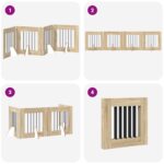 vidaXL Skladacia psia brána so stojanmi 4 pcs Dub sonoma 241 cm – Obrázok 7