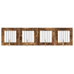 vidaXL Skladacia psia brána so stojanmi 4 pcs Dymový dub 241 cm – Obrázok 2