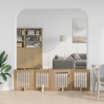 vidaXL Skladacia psia brána so stojanmi 4 pcs Dub artisan 241 cm