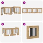 vidaXL Skladacia psia brána so stojanmi 4 pcs Dub artisan 241 cm – Obrázok 7