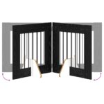 vidaXL Skladacia psia brána so stojanmi 6 pcs Čierny dub 362 cm – Obrázok 5