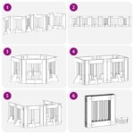 vidaXL Skladacia psia brána so stojanmi 6 pcs Čierny dub 362 cm – Obrázok 7