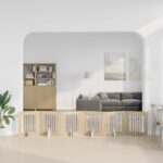 vidaXL Skladacia psia brána so stojanmi 6 pcs Dub sonoma 362 cm