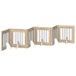 vidaXL Skladacia psia brána so stojanmi 6 pcs Dub sonoma 362 cm – Obrázok 11