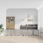 vidaXL Skladacia psia brána so stojanmi 6 pcs Sivá sonoma 362 cm