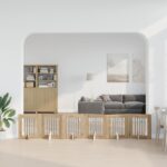 vidaXL Skladacia psia brána so stojanmi 6 pcs Dub artisan 362 cm