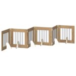 vidaXL Skladacia psia brána so stojanmi 6 pcs Dub artisan 362 cm – Obrázok 2