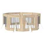 vidaXL Skladacia psia brána so stojanmi 8 pcs Dub sonoma 60 cm – Obrázok 9