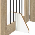 vidaXL Skladacia psia brána so stojanmi 8 pcs Dub sonoma 60 cm – Obrázok 4