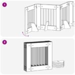 vidaXL Skladacia psia brána so stojanmi 8 pcs Dub sonoma 60 cm – Obrázok 5