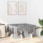 vidaXL Skladacia psia brána so stojanmi 8 pcs Sivá sonoma 60 cm