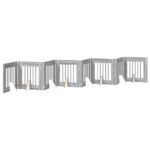 vidaXL Skladacia psia brána so stojanmi 8 pcs Sivá sonoma 60 cm – Obrázok 2
