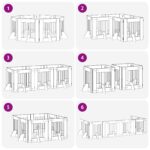 vidaXL Skladacia psia brána so stojanmi 8 pcs Sivá sonoma 60 cm – Obrázok 6