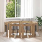 vidaXL Skladacia psia brána so stojanmi 8 pcs Dub artisan 60 cm – Obrázok 3