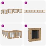 vidaXL Skladacia psia brána so stojanmi 8 pcs Dub artisan 60 cm – Obrázok 6