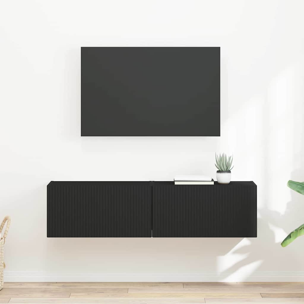 892192_1.jpg vidaXL TV nástenná skriňa Nástenný 2 pcs Čierna 60 x 31 x 29,5 cm – Obrázok 1