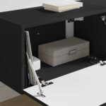 vidaXL TV nástenná skriňa Nástenný 2 pcs Čierna 60 x 31 x 29,5 cm – Obrázok 4
