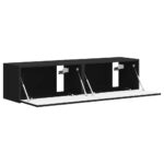 vidaXL TV nástenná skriňa Nástenný 2 pcs Čierna 60 x 31 x 29,5 cm – Obrázok 6